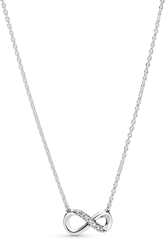 Visit the PANDORA Store PANDORA Moments Women's Sterling Silver Sparkling Infinity Collier Pendant Necklace, 50cm