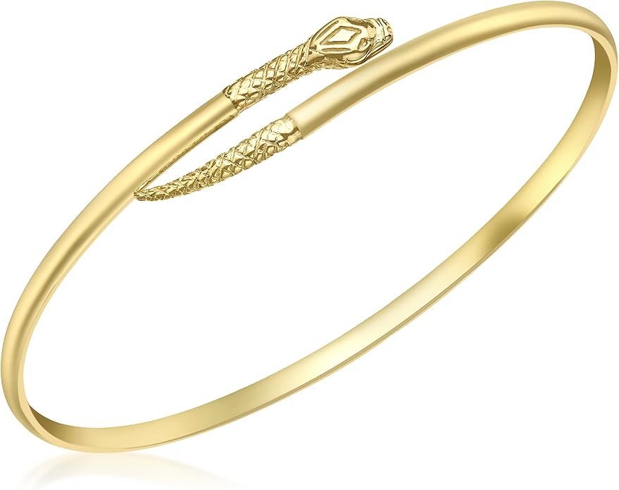 CARISSIMA Women's 9ct Yellow Gold Snake Wrap Bangle